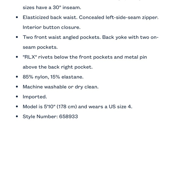 RLX Ralph Lauren Graphic Nylon Stretch Pant Size 6P Petite NWOT Teal Floral - Picture 13 of 13